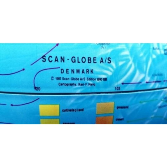 Vintage 1990 Scan-Globe A/S 12" Diameter Illuminated Globe Denmark Karl F Harig - Picture 8 of 10